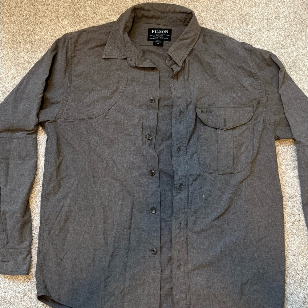 Filson Charcoal Gray Casual Button-Down Shirt